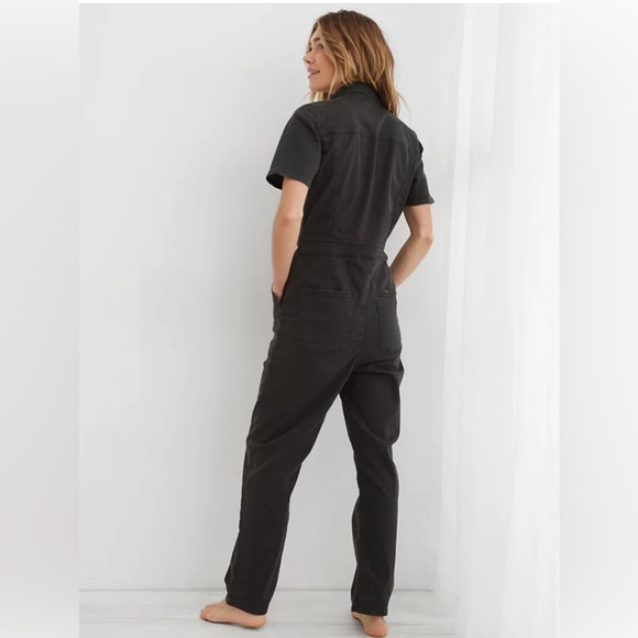 Aerie Utility Corduroy One Piece Jogger Jumpsuit Women's Size XS Charcoal - Picture 2 of 6